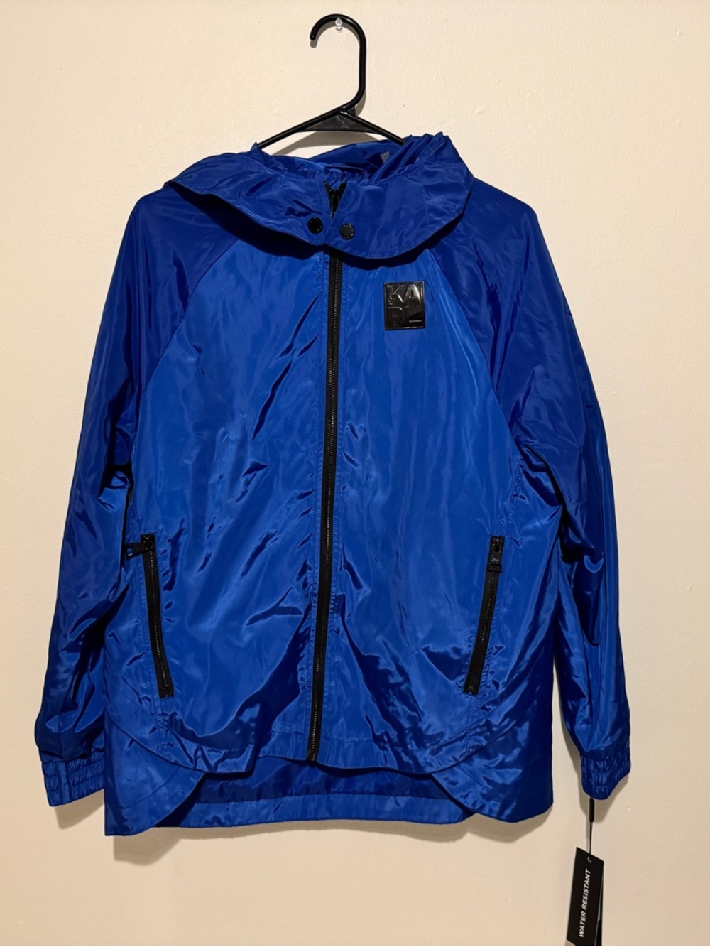 Karl Lagerfeld Blue Hooded Windbreaker Jacket